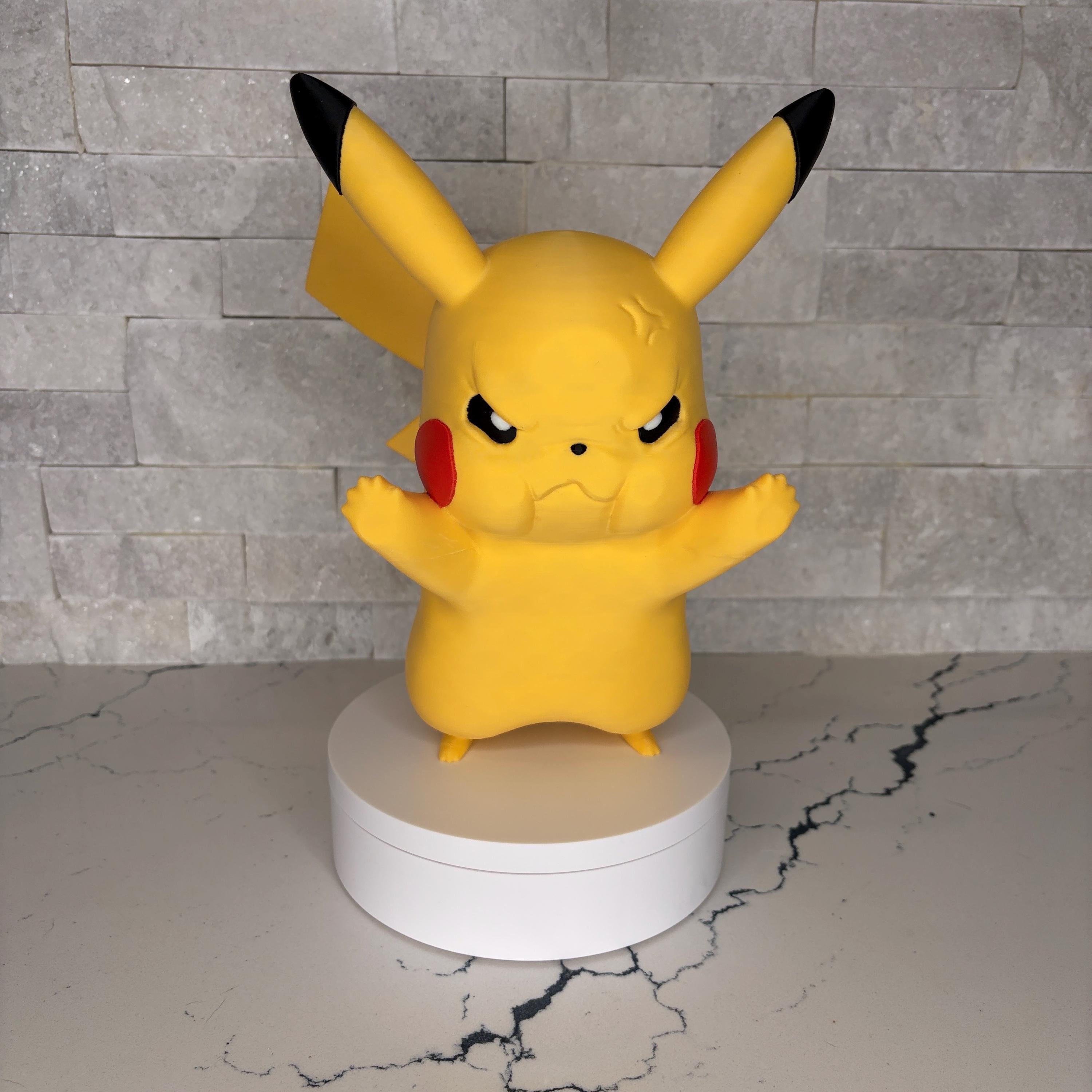 GrumpyMon Pikachu, Collector Edition, Pokémon Inspired Display Figure, Angry Pikachu Statue, Gamer Gift, Desk Decor, Fan Art