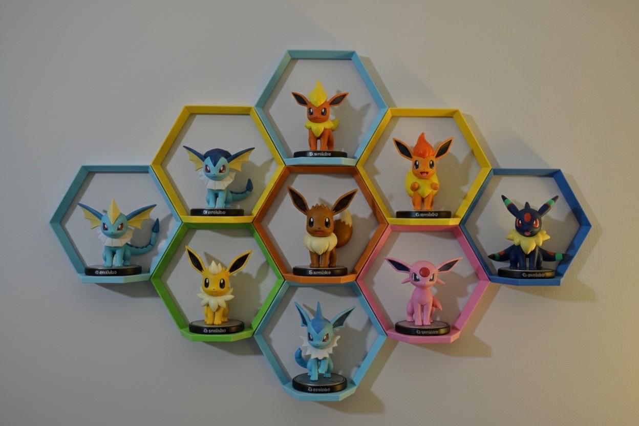 Hexagon Wall Shelf Display, Honeycomb Shelf, Amiibo and Figure Display