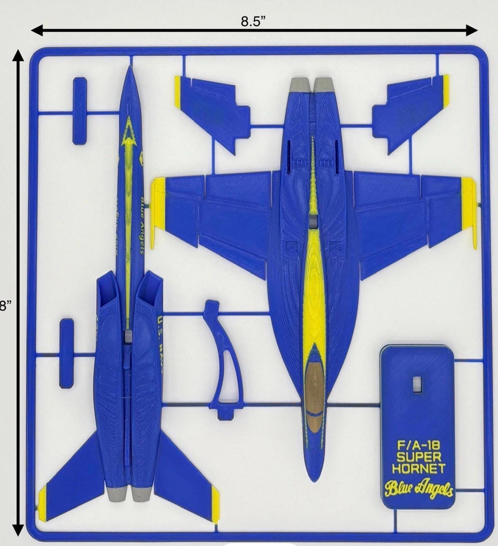 F/A-18 Super Hornet Blue Angels Model Kit | 3D Printed Jet Aircraft Display (8.5")