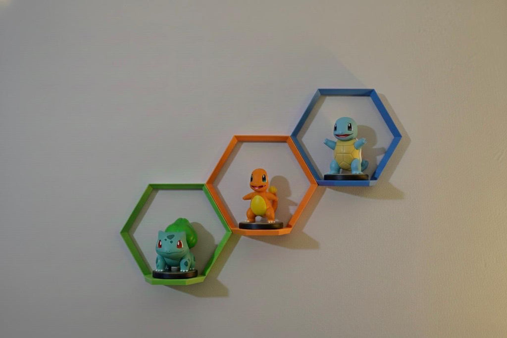 Hexagon Wall Shelf Display, Honeycomb Shelf, Amiibo and Figure Display