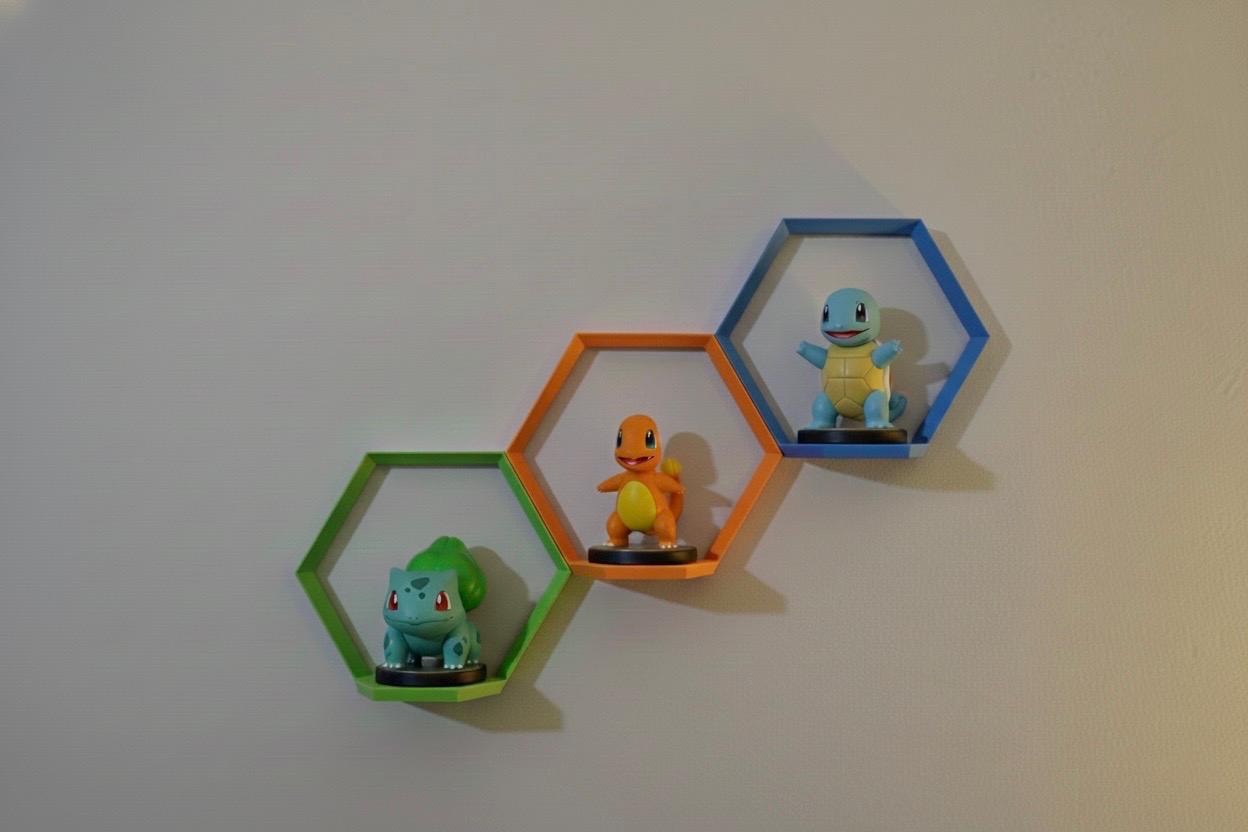 Hexagon Wall Shelf Display, Honeycomb Shelf, Amiibo and Figure Display