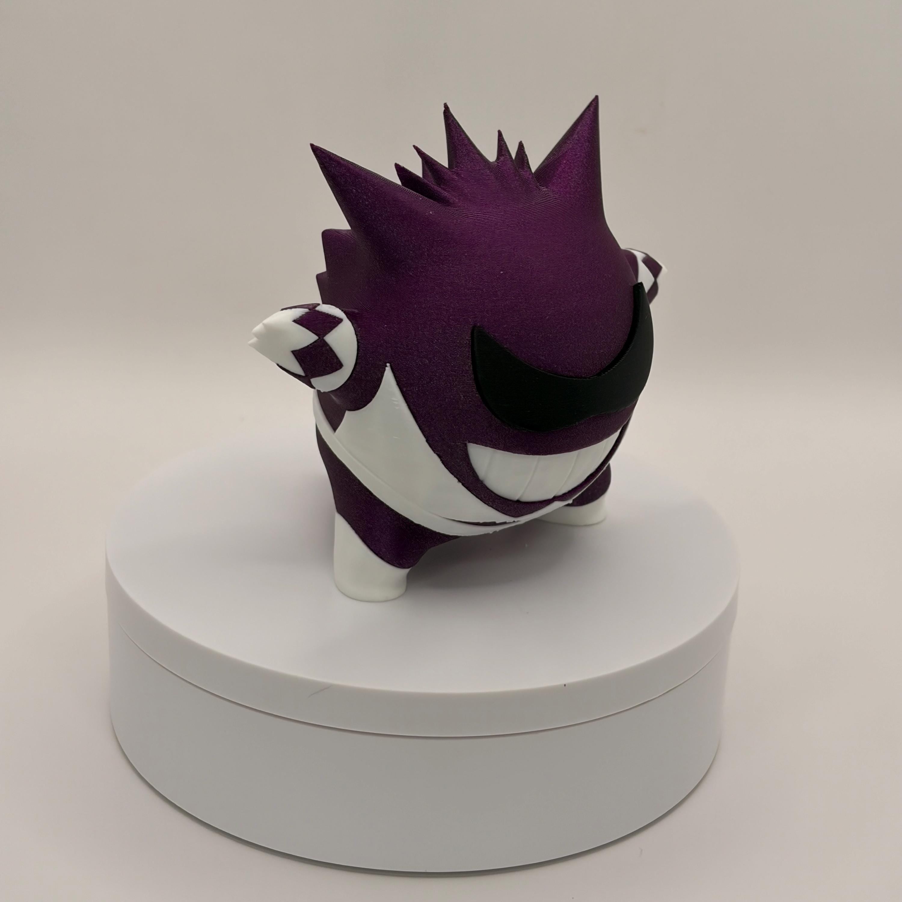 Black Power Ranger Gengar Figurine, 5 Inch Pokemon Fusion Collectible, Anime Crossover Figure, Ghost Type, Gamer Desk Decor - Licensed