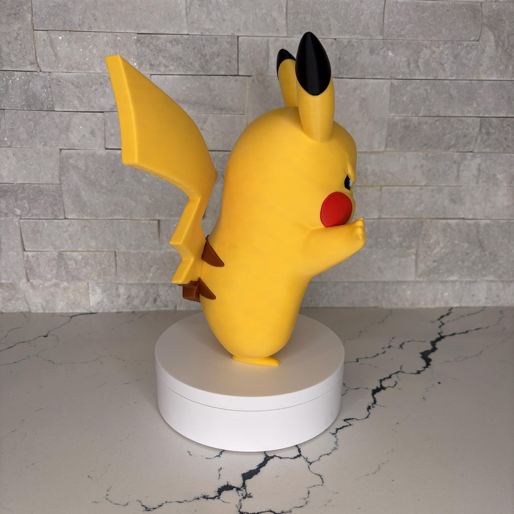 GrumpyMon Pikachu, Collector Edition, Pokémon Inspired Display Figure, Angry Pikachu Statue, Gamer Gift, Desk Decor, Fan Art