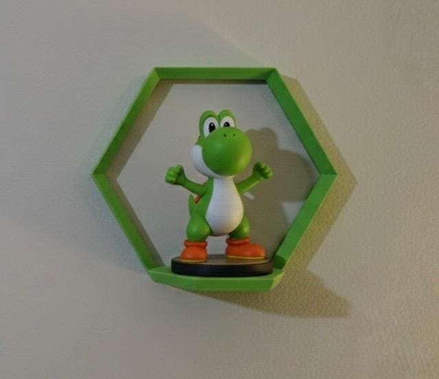 Hexagon Wall Shelf Display, Honeycomb Shelf, Amiibo and Figure Display