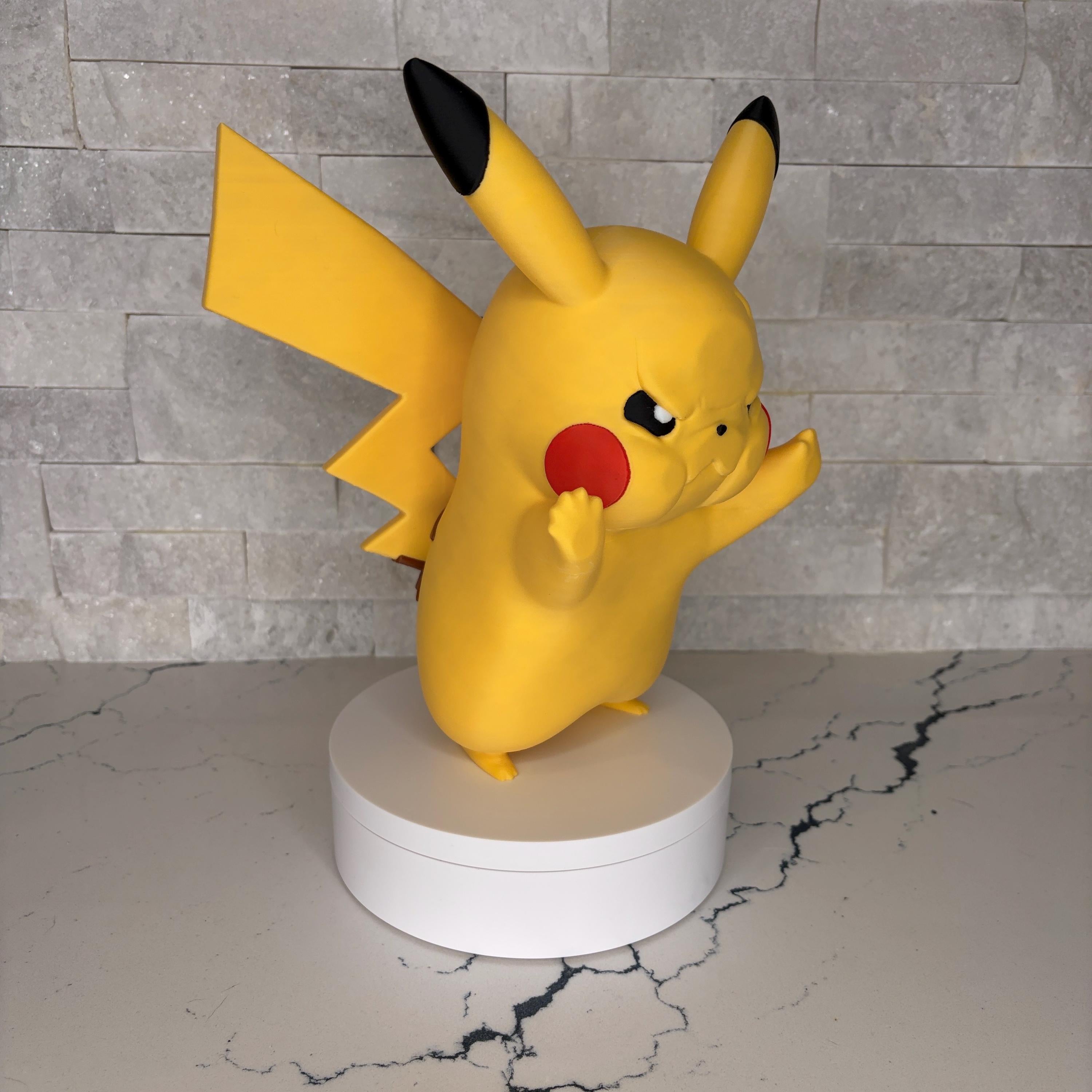 GrumpyMon Pikachu, Collector Edition, Pokémon Inspired Display Figure, Angry Pikachu Statue, Gamer Gift, Desk Decor, Fan Art
