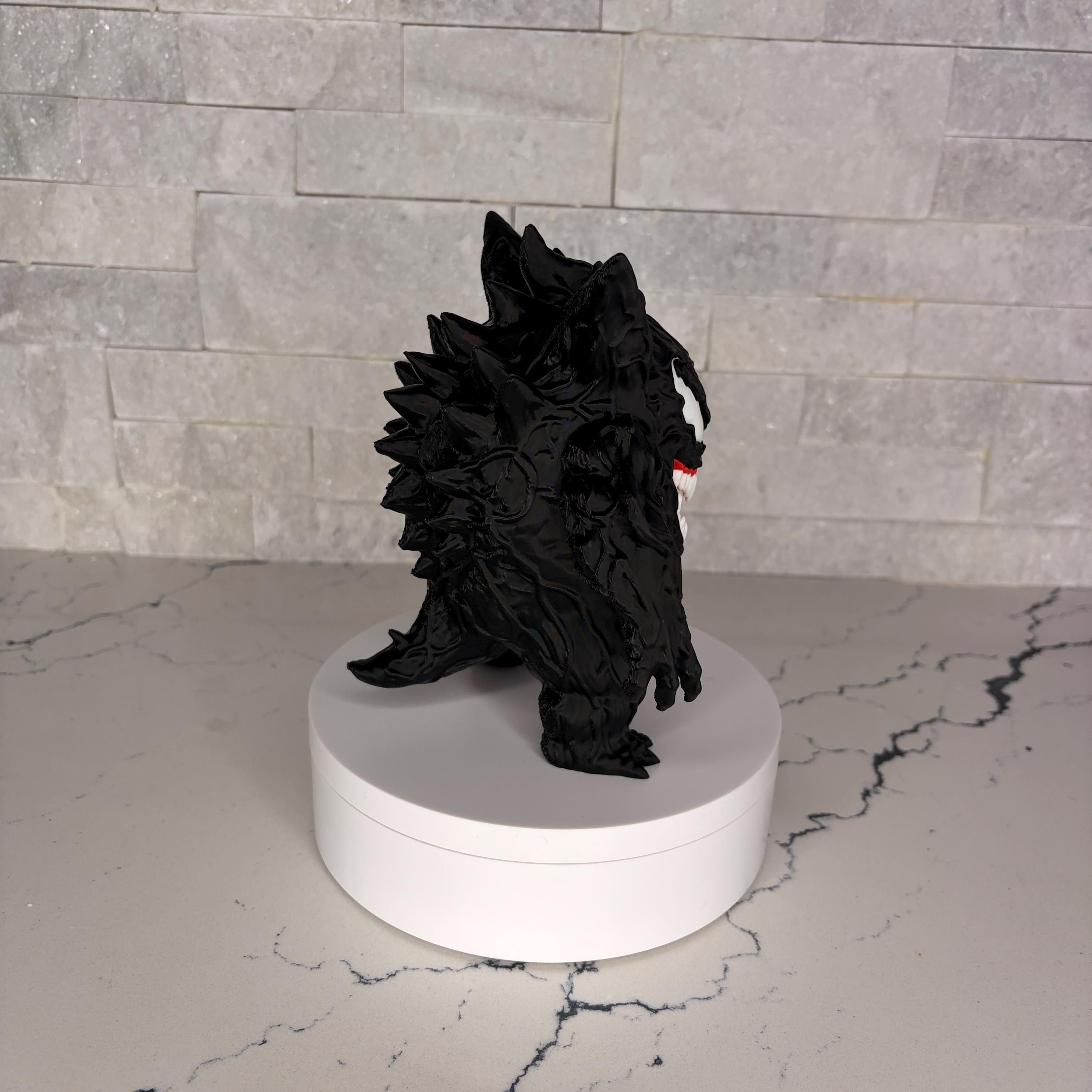 Venom-Gengar Shadow Figurine, Dark Symbiote Creature Statue, 3D Printed Desk Art