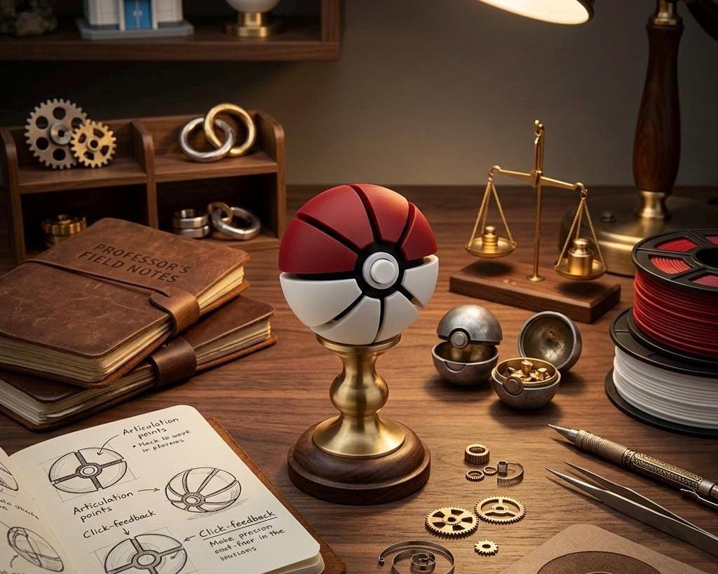 PokéBall Fidget Toy, Clicky Stress Relief Gadget, ADHD Focus Tool (Licensed)