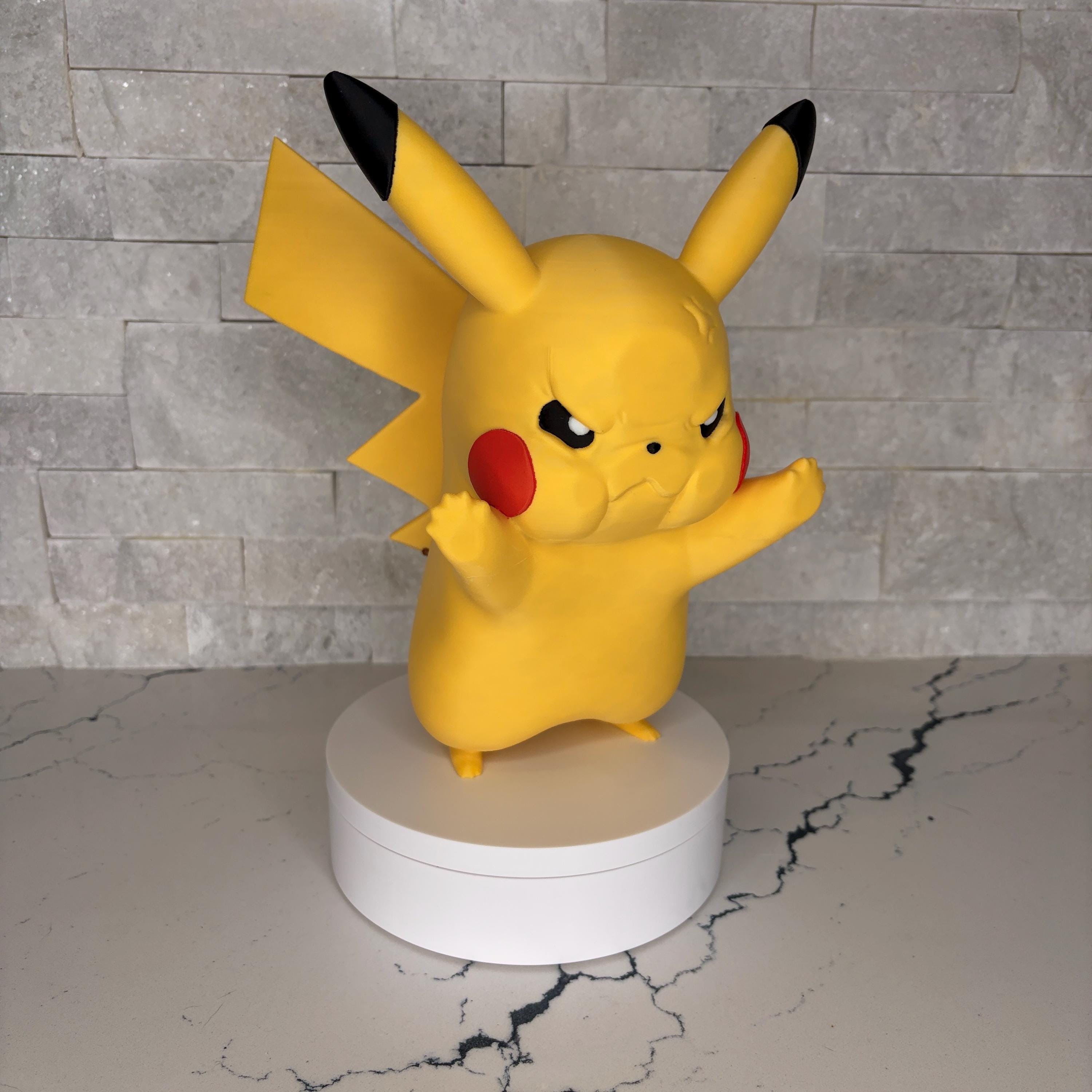 GrumpyMon Pikachu, Collector Edition, Pokémon Inspired Display Figure, Angry Pikachu Statue, Gamer Gift, Desk Decor, Fan Art