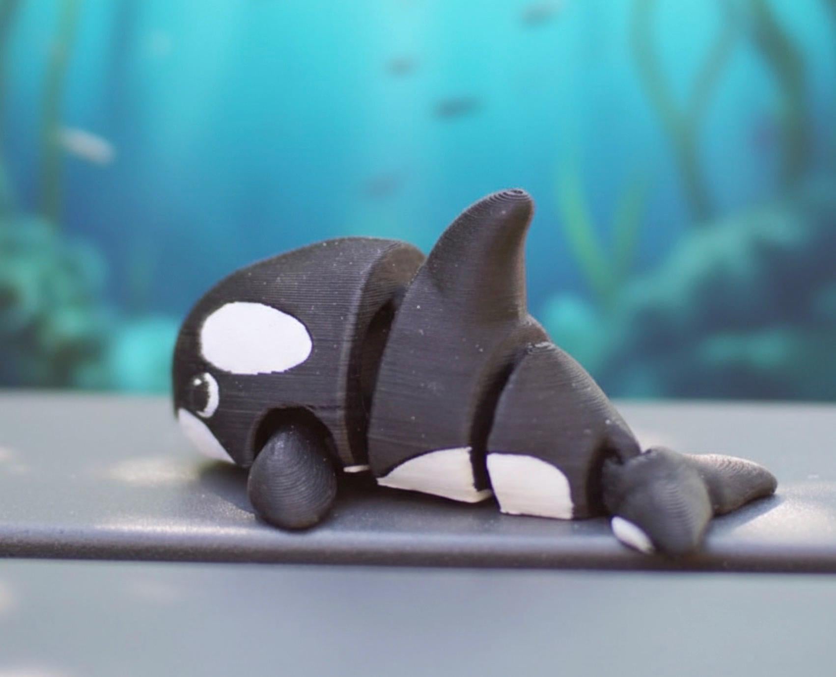 Articulated Orca Whale Fidget Toy, Posable Desk Buddy, 3D Printed Animal Figure - Licensed ForgeCore