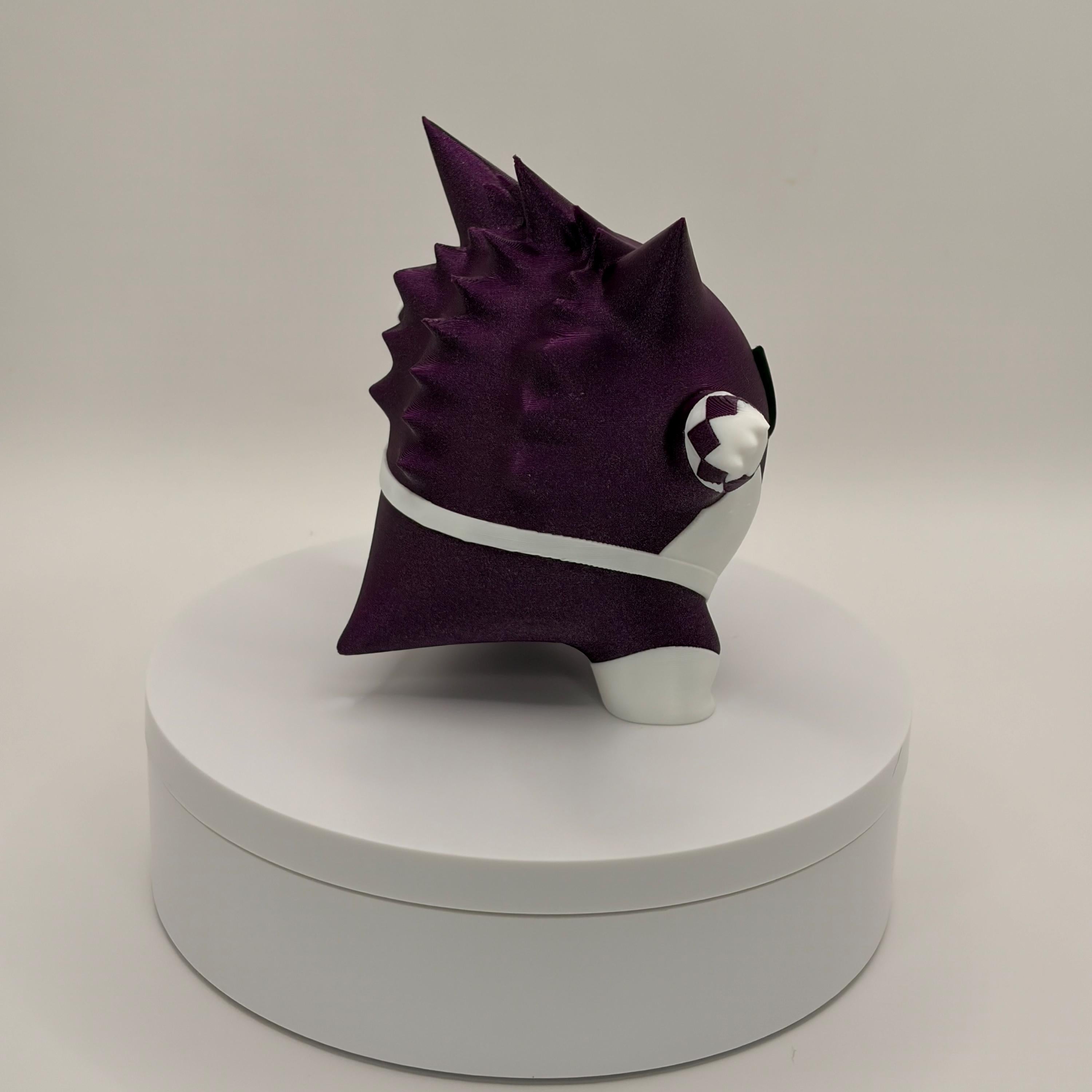 Black Power Ranger Gengar Figurine, 5 Inch Pokemon Fusion Collectible, Anime Crossover Figure, Ghost Type, Gamer Desk Decor - Licensed