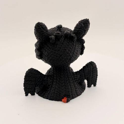 3D Printed Mini Dragon Figure, Night Fury Inspired, Desk Decor