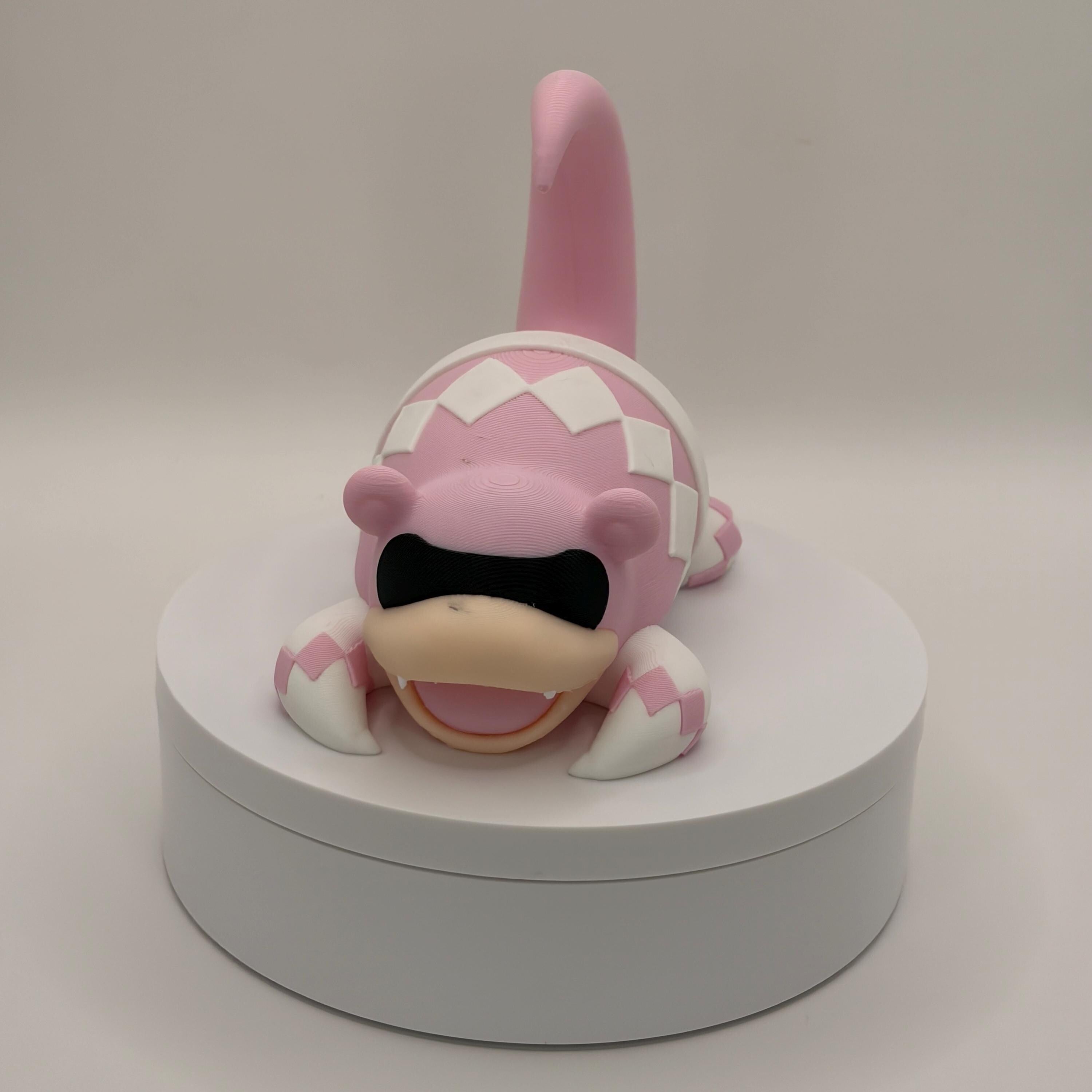 Pink Power Ranger Slowpoke Figurine, 3D Printed Pokemon Fusion, Cute Anime Collectible, Unique Gamer Gift - Licensed