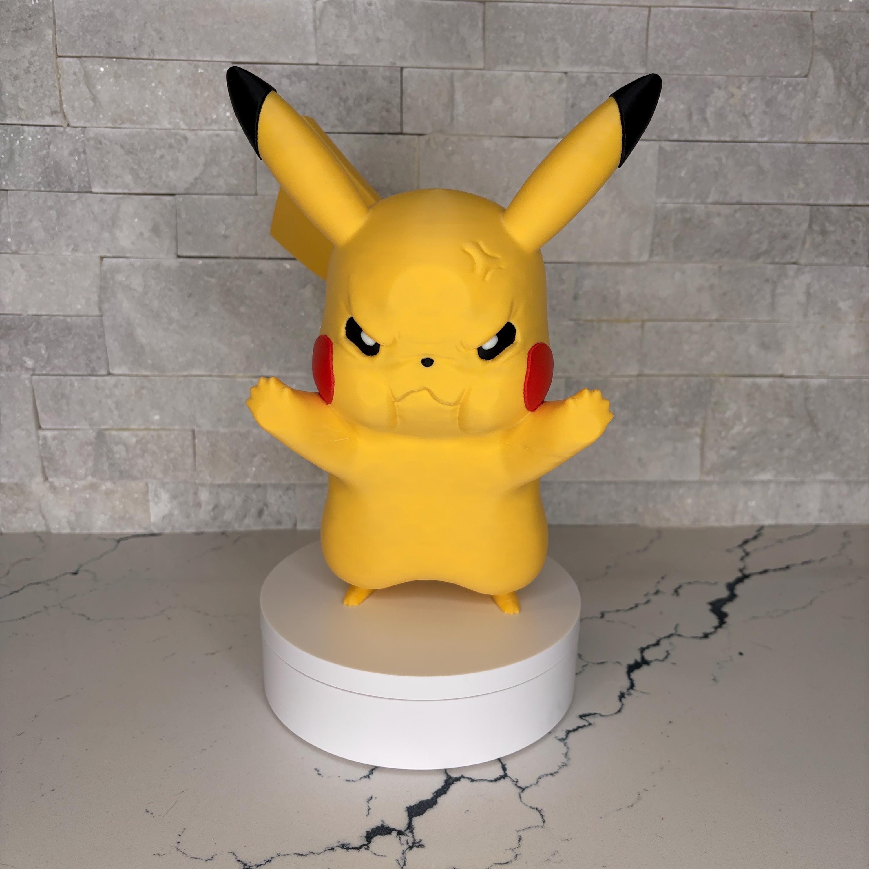 GrumpyMon Pikachu, Collector Edition, Pokémon Inspired Display Figure, Angry Pikachu Statue, Gamer Gift, Desk Decor, Fan Art