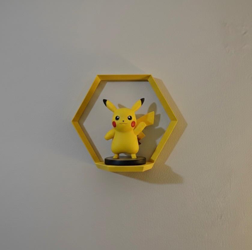 Hexagon Wall Shelf Display, Honeycomb Shelf, Amiibo and Figure Display